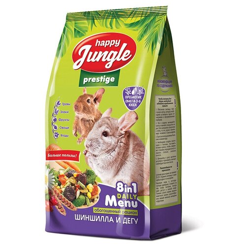 Корм для грызунов Happy Jungle для шиншилл и дегу Престиж (0.5 кг) (6 штук)