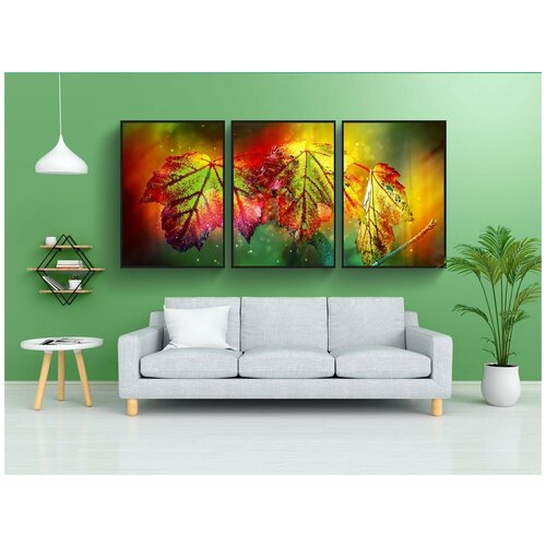 фото Набор модулных постеров для интерьера "осень, цвет, листья" 60x90 см. в тубусе, без рамки lotsprints