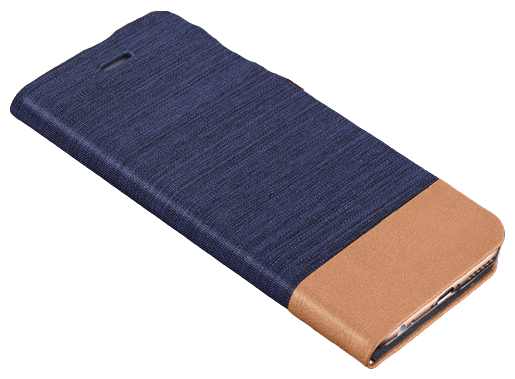 Чехол-книжка MyPads Vaqueros для Sony Xperia X / X Dual 5.0 (F5121 / F5122) из водоотталкивающей ткани синий с вставкой под кожу