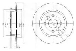 Тормозной диск задний DELPHI BG3804 для Kia Shuma Kia Mentor Kia Spectra Kia Sephia