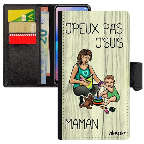 фото Стильный чехол книжка на телефон // samsung galaxy s7 // "не могу - стала мамой!" шутка комикс, utaupia, светло-серый