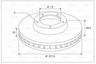 Тормозной диск Valeo 297872 для Mazda 3, 5