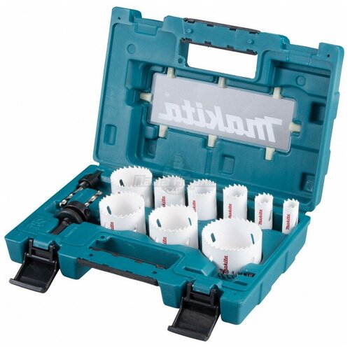 фото Набор bi-m коронок (19,22,29,35,38,51,54,57,68 мм, адаптеры а/в) makita