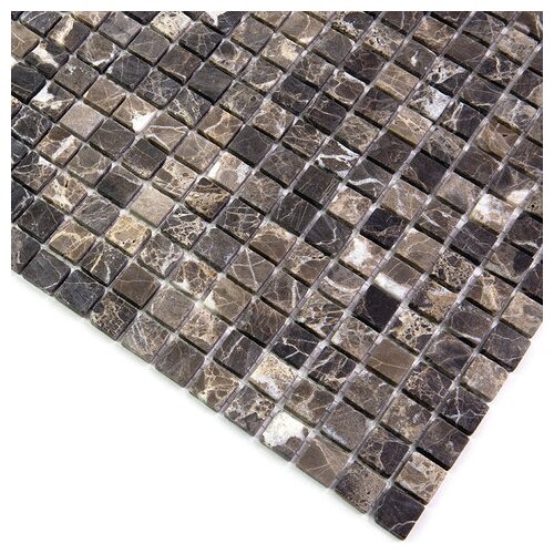 Мозаика из мрамора Natural Mosaic 4M022-15T-(Emperador-Dark) 4 мм коричневый темный квадрат матовый - фотография № 6