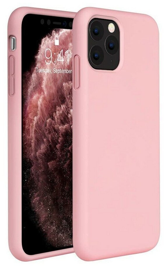 Силиконовая накладка без логотипа (Silicone Case) для Apple iPhone 11 Pro светло-розовый