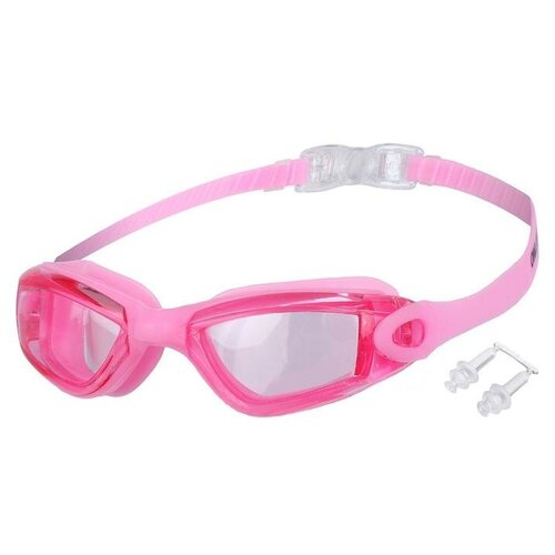 фото Очки для плавания + беруши, взрослые, цвета микс нет бренда