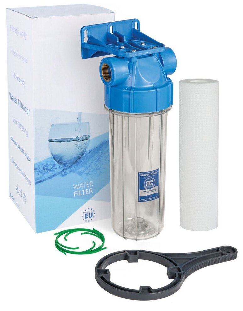 Магистральный фильтр для холодной воды с картриджем 10SL, резьба 1", серия 7 атм,, Aquafilter FHPR1- - фотография № 5