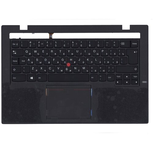 фото Клавиатура для ноутбука lenovo thinkpad x1 carbon gen 2 2014 топ-панель черная с подсветкой oem