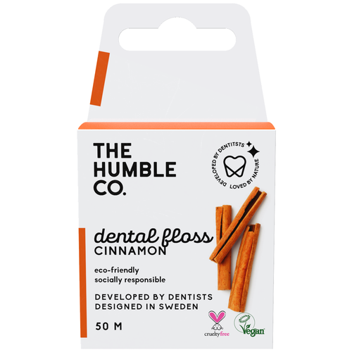 HUMBLE Зубная нить, корица, 50 м, HUMBLE, The Humble Co., Полоскание и уход за полостью рта  - купить со скидкой