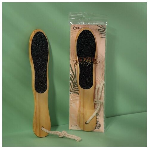 Купить Тёрка для ног «Мечтай», наждачная, двусторонняя, 27, 5 см, в PVC-чехле. деревянная, бежевый
