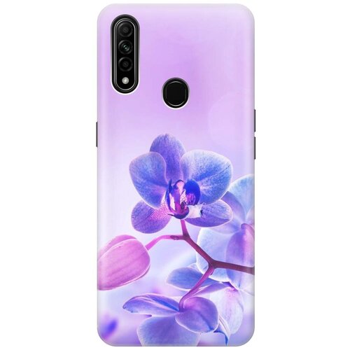 фото Ультратонкий силиконовый чехол-накладка для oppo a31 с принтом "лиловые орхидеи" gosso