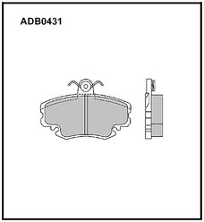 Дисковые тормозные колодки передние Allied Nippon ADB0431 для Dacia, LADA (ВАЗ), Renault (4 шт.)