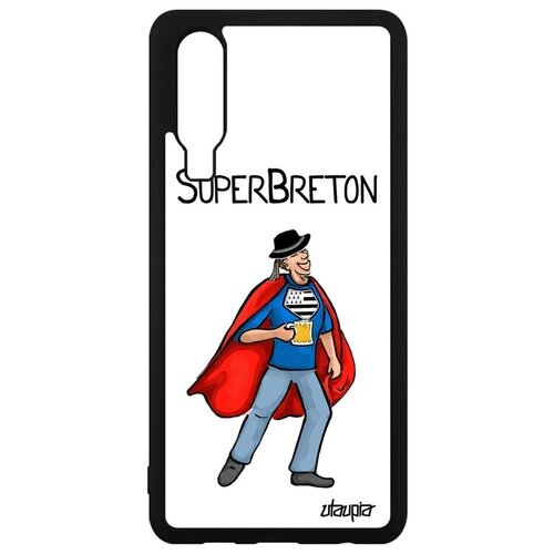 фото Новый чехол на телефон // huawei p30 // "супербретонец" герой юмор, utaupia, белый