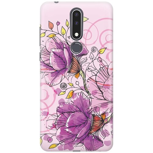 фото Re:paчехол - накладка artcolor для nokia 3.1 plus с принтом "розовые цвета"