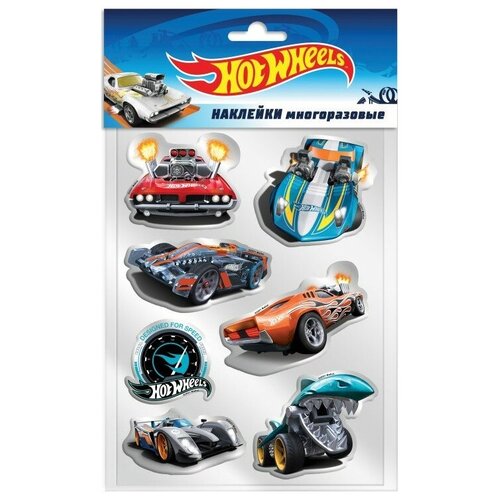 Наклейки гелевые Hot Wheels, набор №1, 15*26 см, 1 шт. многоразовые наклейки набор пленочных наклеек хот вилс hot wheels 2