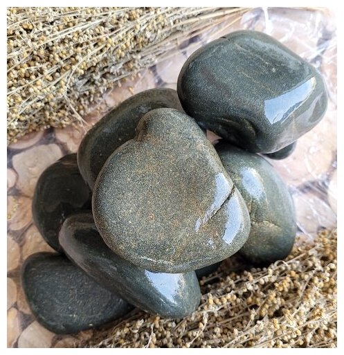 Камни для бани Диабаз шлифованный 8-14 см упаковка 15 кг - фотография № 1