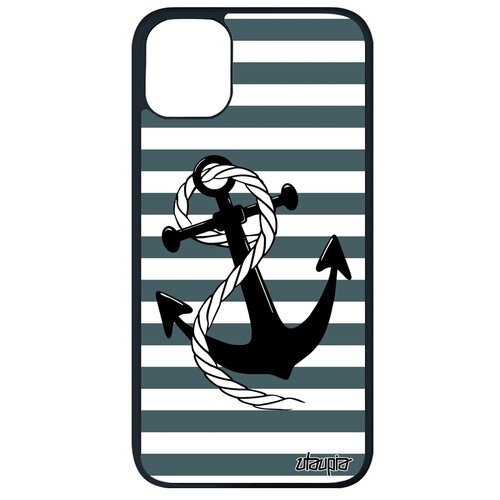 фото Красивый чехол для мобильного // apple iphone 11 pro max // "якорь" тельняшка вмф, utaupia, серый