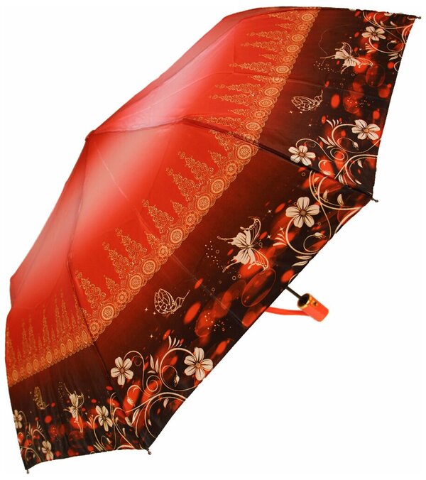 Зонт Lantana Umbrella, полуавтомат, 3 сложения, купол 105 см., 9 спиц, система «антиветер», чехол в комплекте, для женщин