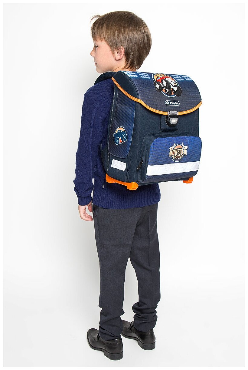 Ранец Herlitz, Smart Monster truck синий - фото №2