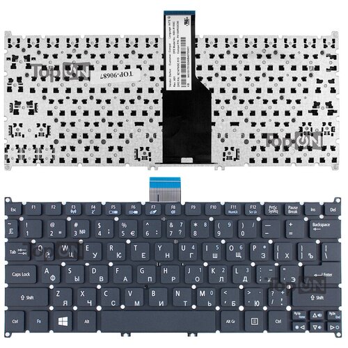 Клавиатура для Acer Aspire S3 S5 One 756 725 V128230AS1 Серая 860₽