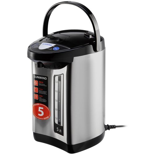 SUNWIND Термопот SunWind SUN-TP-3 5л 800Вт черныйсеребристый 384600₽