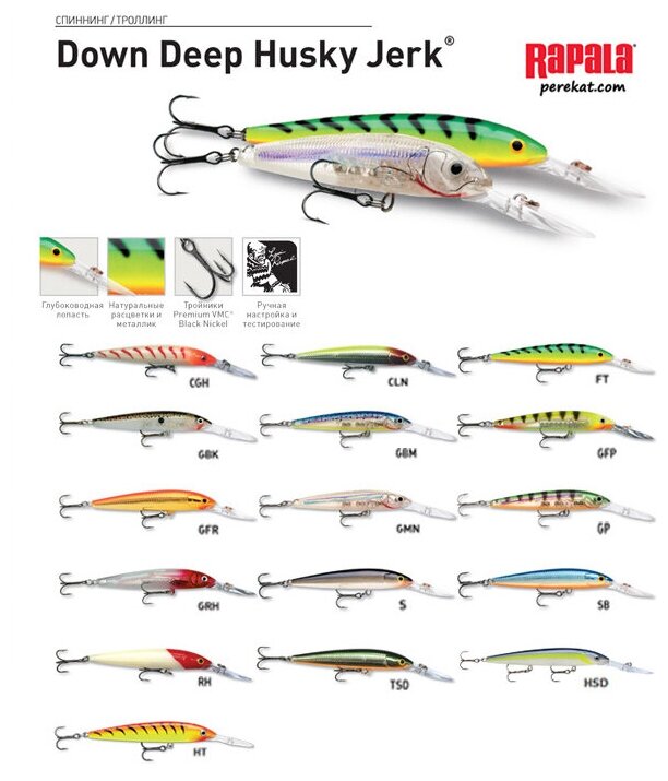 Воблер Rapala Dhj12 /gtu - фото №2