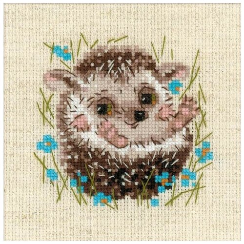 фото Набор для вышивания "риолис" "маленький ежик" вышивка 13х13 см