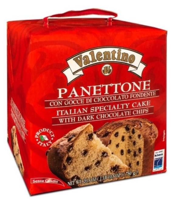 Кекс (кулич) Panettone VALENTINO с кусочками шоколада 750г, Италия