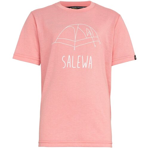 Футболка для активного отдыха детская Salewa Frea Melange Dry-rel K S/S Tee Strawberry melange (Рост:164)