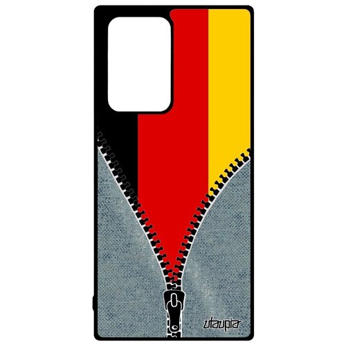 фото Противоударный чехол для смартфона // galaxy note 20 ultra // "флаг германии на молнии" государственный патриот, utaupia, серый