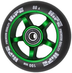 Колесо для самоката Hipe 5spoke 100mm зеленый/черный