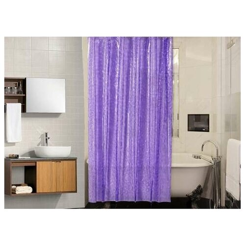 Штора в ванну 3D (180*180) фиолетовая 70266
