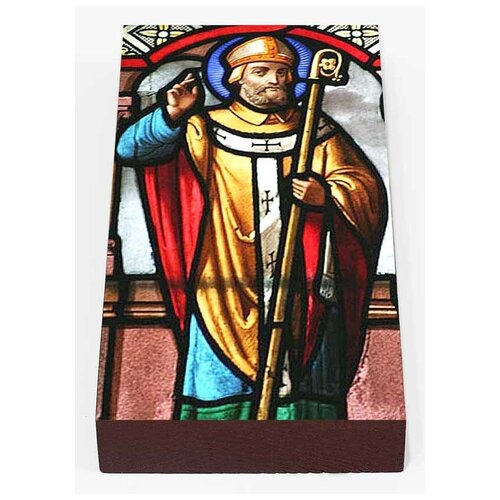 Святитель Луп, епископ Труаский, икона на доске 7*13 см