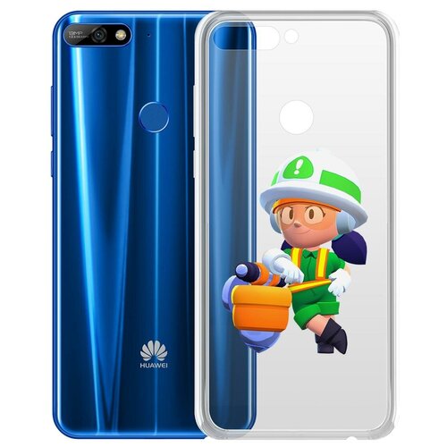 фото Чехол-накладка clear case brawl stars-строительница джеки для huawei y7 (2018)/honor 7c pro krutoff group
