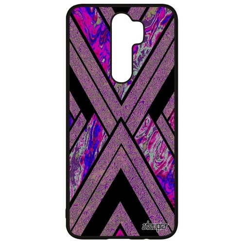 фото Ударопрочный чехол на телефон // xiaomi redmi note 8 pro // "икс-орнамент" рисунок гора, utaupia, фиолетовый