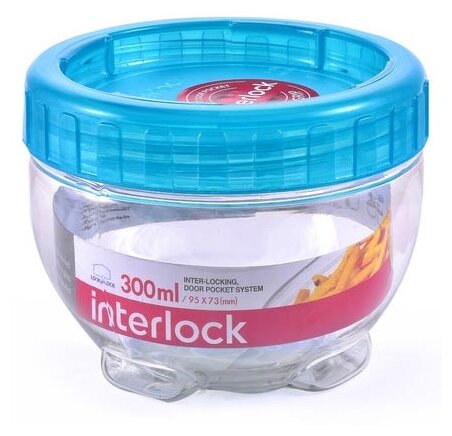 LocknLock Банка для сыпучих продуктов Interlock, 300 мл, 9.5x7 см, 9.5x9.5x7 см