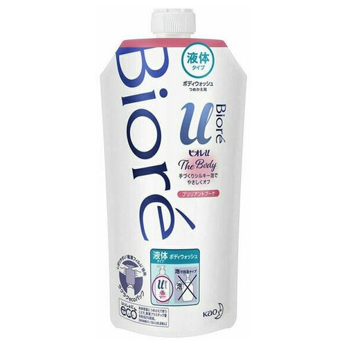 Купить Жидкое мыло для тела увлажняющее Kao Biore U с ароматом цветочного букета, в мягкой упаковке 340 мл