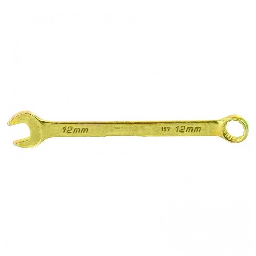 фото Комбинированный гаечный ключ сибртех 12 мм, желтый цинк, 14978