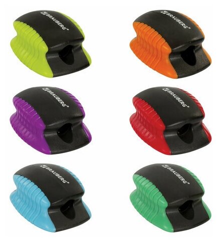 Точилка BRAUBERG "ULTRA COLOR", пластиковая, корпус ассорти, 228466