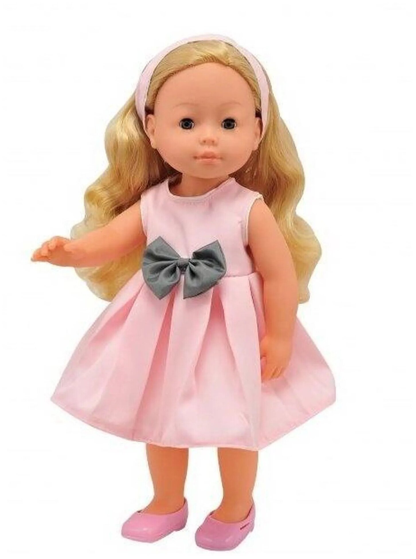 Кукла, тм Dimian, 40 см, розовое платье, изготовлена из Пвх, глаза закрываются,