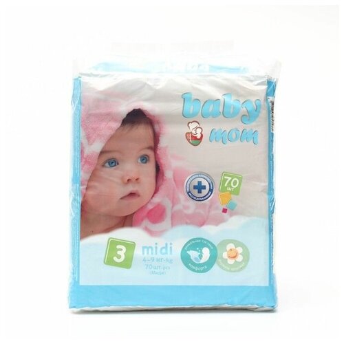 Подгузники для детей Baby Mom 3, (4-9 кг), 70 шт