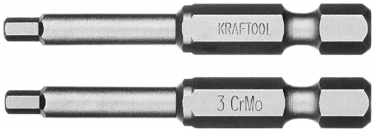 Торсионные кованые биты KRAFTOOL X-Drive HEX3 50 мм 2 шт. (26127-3-50-2)