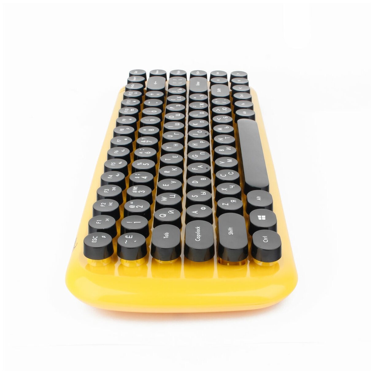 Клавиатура и мышь Wireless Gembird желтые, 2.4ГГц, 800-1600DPI, ретро-дизайн - фото №11