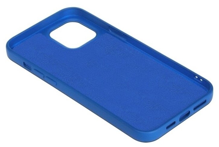 Чехол DF для iPhone 12 mini с микрофиброй Silicone Blue iOriginal-04 - фото №4