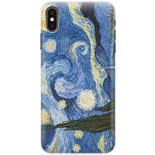 фото Gosso ультратонкий силиконовый чехол-накладка для apple iphone xs max с принтом "звездная ночь"
