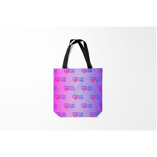фото Сумка-шоппер / 40х40 см / антикоронавирус / сидим дома stay home burnettie