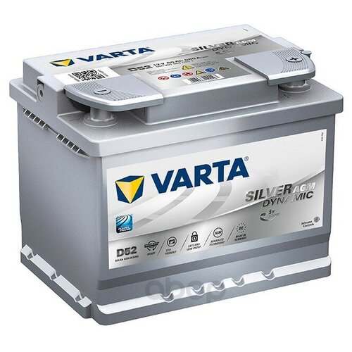 фото Аккумулятор varta silver dynamic agm 60 а/ч обратная r+ d52 242x175x190 en680 а varta арт. 560 901 068