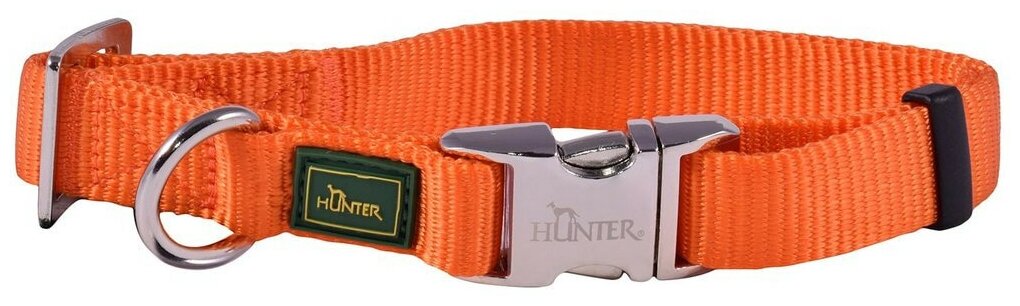 Hunter ошейник для собак ALU-Strong L (45-65 см) нейлон с металлической застежкой оранжевый - фотография № 6