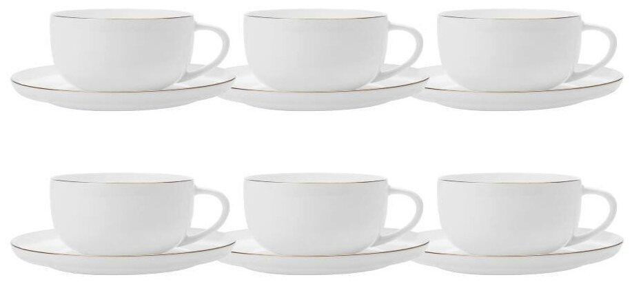 фото Набор 6 чашек с блюдцами Кашемир Голд (Maxwell&Williams)