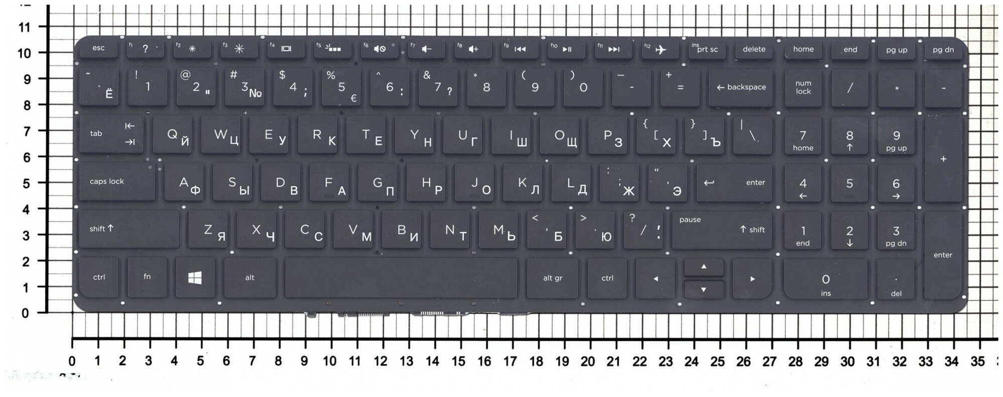 Клавиатура для ноутбука HP Pavilion 15-p030 черная с подсветкой
